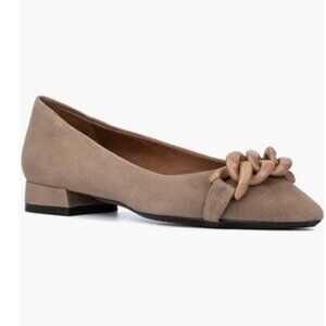 NEW Aquatalia Palina Weatherproof Ballerina Flat Leather Suede